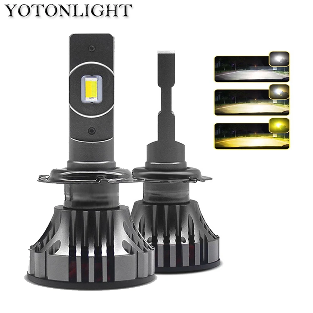 Светодиодная лампа YOTONLIGHT H1 H7 H4 двухцветная H11 9005 9006 HB3 HB4 120 Вт 12000 лм 6500K 3000K