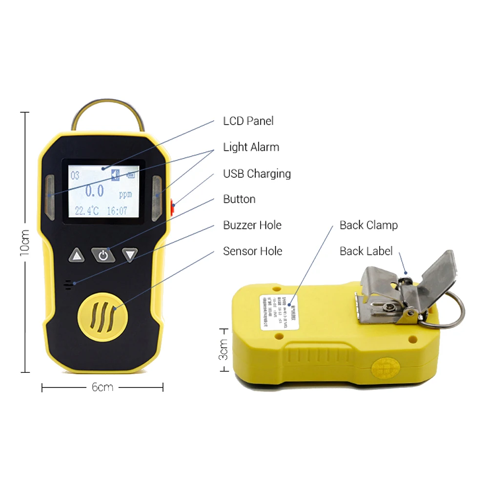 Industri Profesional 0-1000ppm CO Detektor Gas Karbon Monoksida CO Meter Detektor Gas Alarm Kebocoran Detektor Kebocoran Gas Portabel - AliExpress