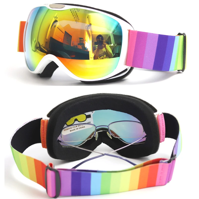 Children Ski Goggles Anti-fog Double Layer Big Spherical Skiing Glasses Kids Snowboard Winter Outdoor Sports Goggle for Age 4-14 2