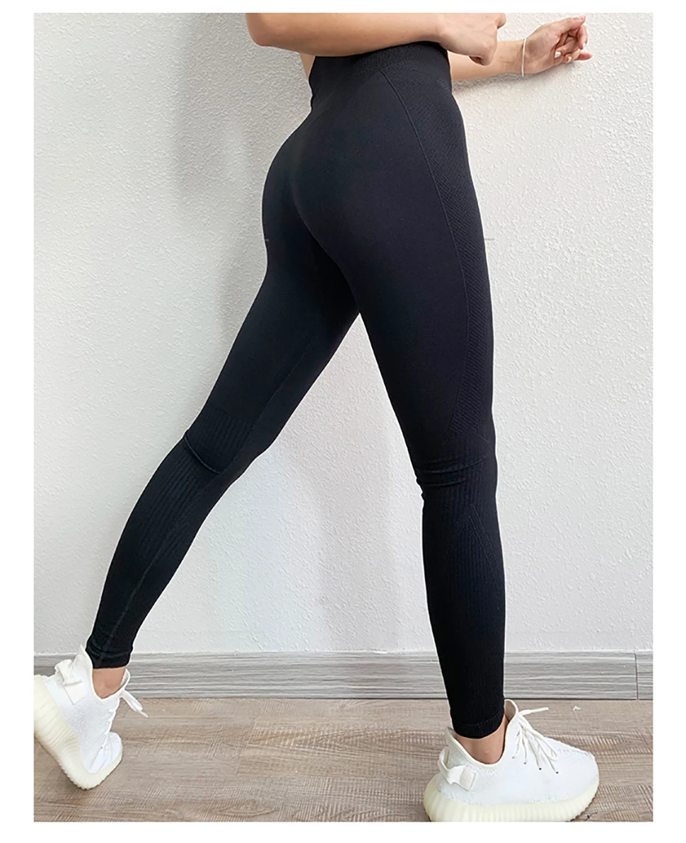 Однотонные спортивные штаны для йоги с высокой талией спортивные Леггинсы для фитнеса женские Леггинсы для йоги тренировочные бег спортивные штаны