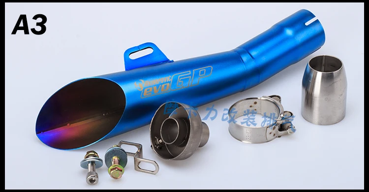 Универсальный Akrapovic мотоциклетный глушитель выхлопной трубы мотороллер скутер Escape Moto Pot для KTM Z750 R1 R6 MT03 FZ1 Ninja ER6N - Цвет: A3