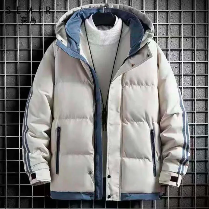 2022 Hot Mens Winter Jacket Coat Hooded Thick Warm Cotton Outwear Men Patchwork Parkas and Coats Windbreaker Parkas Male M-4XL