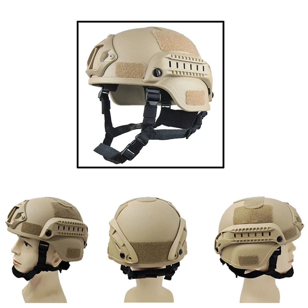 High Quality ABS Tactical Helmet Adjustable Military Helmet w/ Side Rails Outdoor Tactical Painball CS SWAT Riding Protect Gear