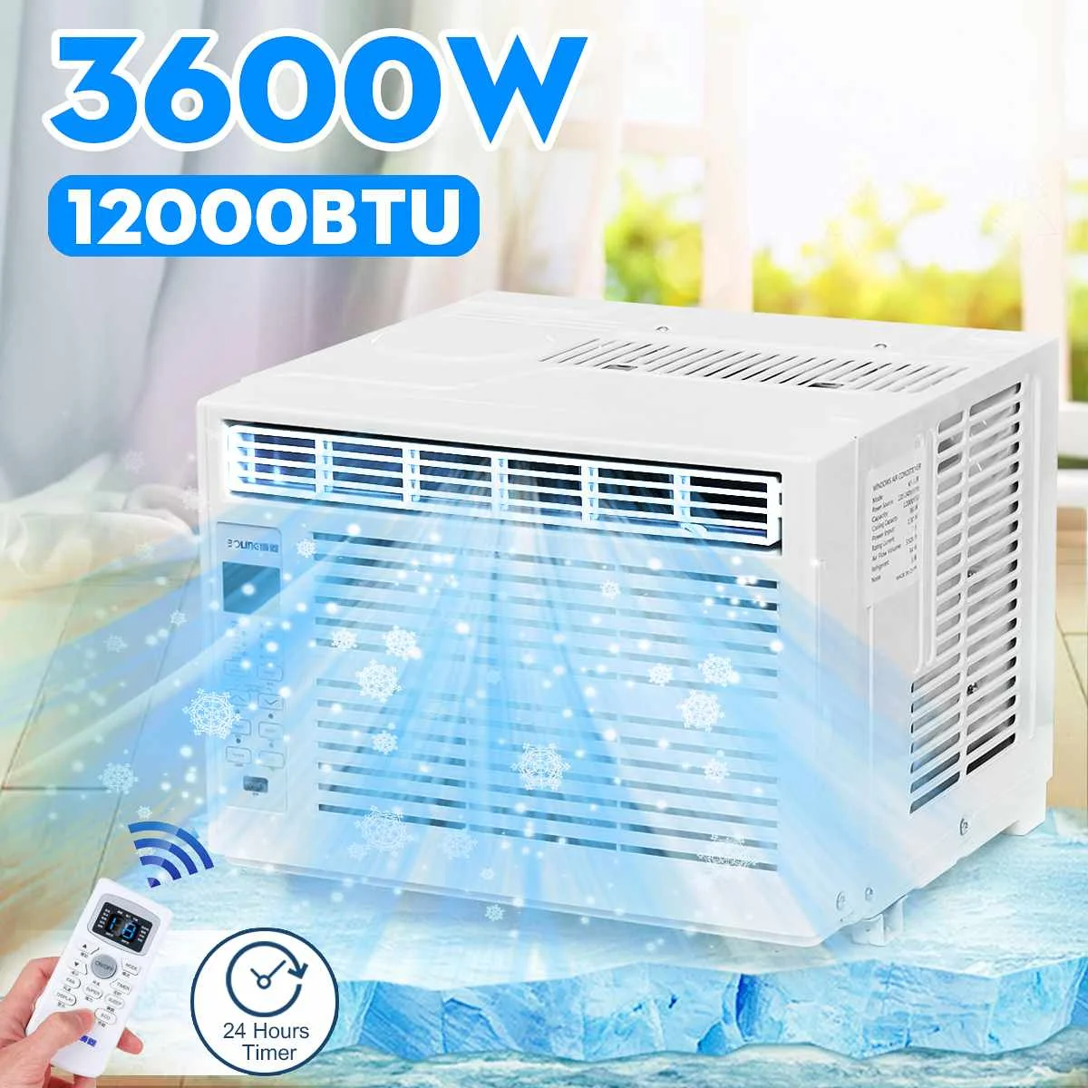 

AC220-240V Desktop air conditioner 3600W24-hour timer Cold use With remote control LED control panel 12000BTU Pet air conditione