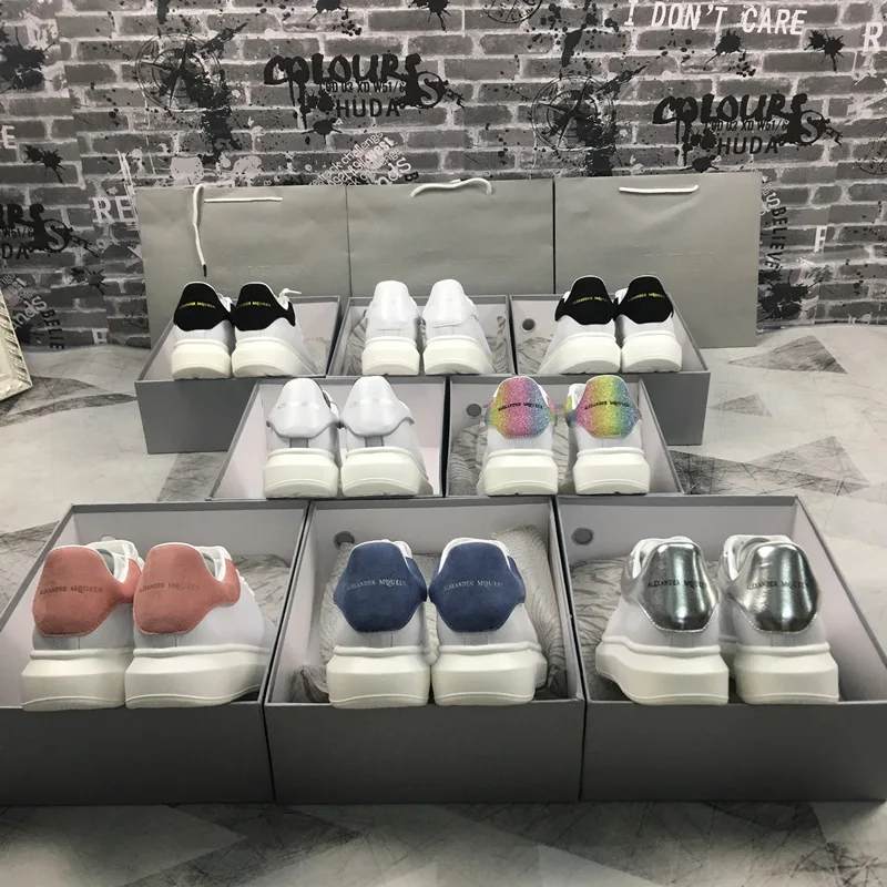 

muffin shoes small white shoes men's summer Korean version thick bottom casual couple shoes white leather shoes women