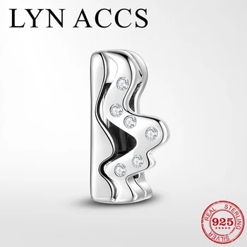 

LYNACCS Original New 925 Sterling Silver DIY Clear Zircon Women Clip Beads fits Reflections Charm Bracelet Authentic Jewelry