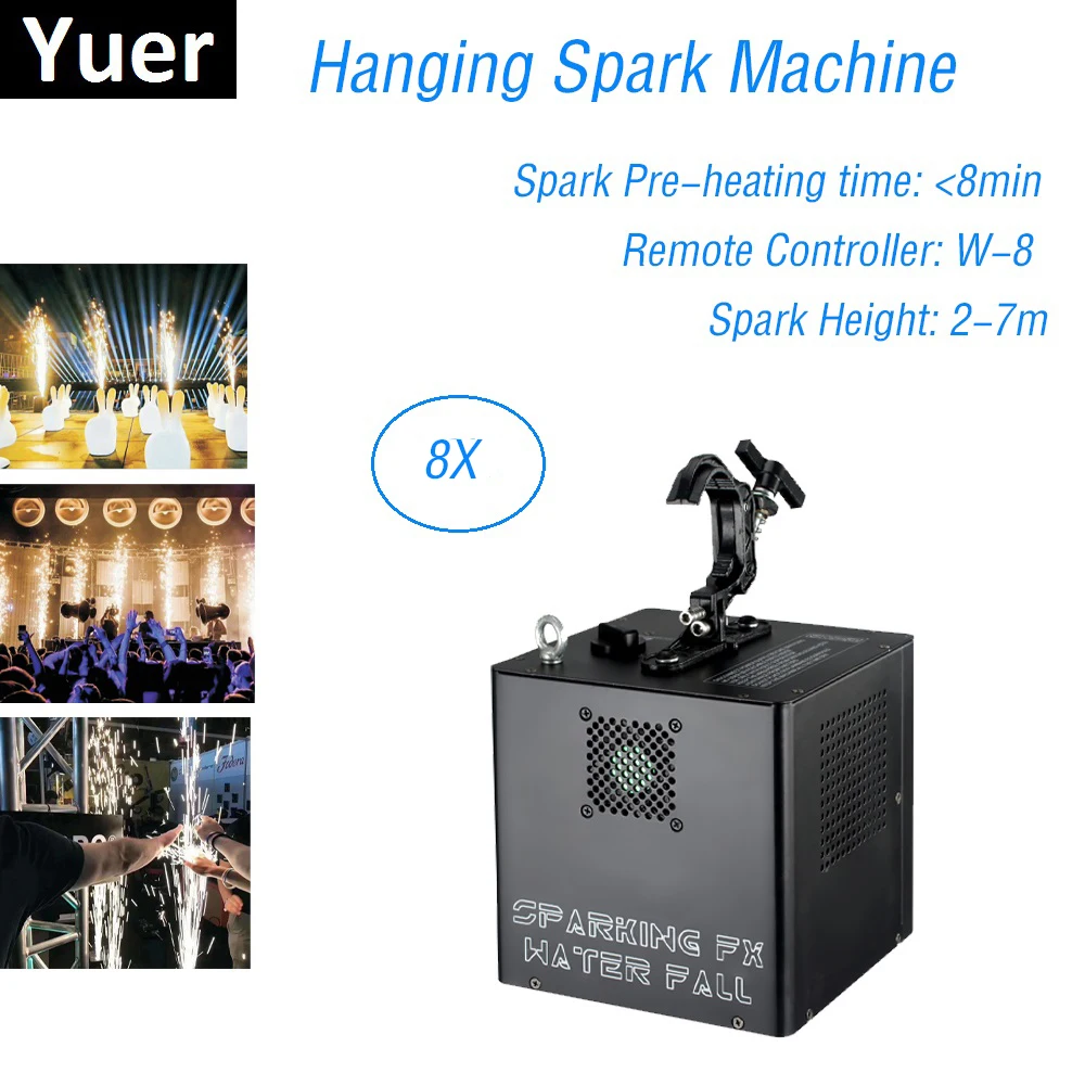 

8Pcs Flight Case and 8 Bags Powder 500W Cold Spark Firework Machine DMX Control Fountain Fireworks Wedding Machine Dj Sparkler