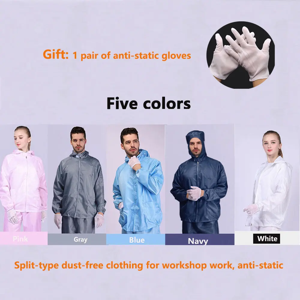 Unisex Reusable Safety Clothing With Pockets Anti-Static Dust-Proof Hazardous Materials Isolation Split Type Work Shop Clothes