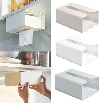 

NEW Toilet Kitchen Tissue Box Paper Holder Portable Wall Mounted Storage Organizer Case