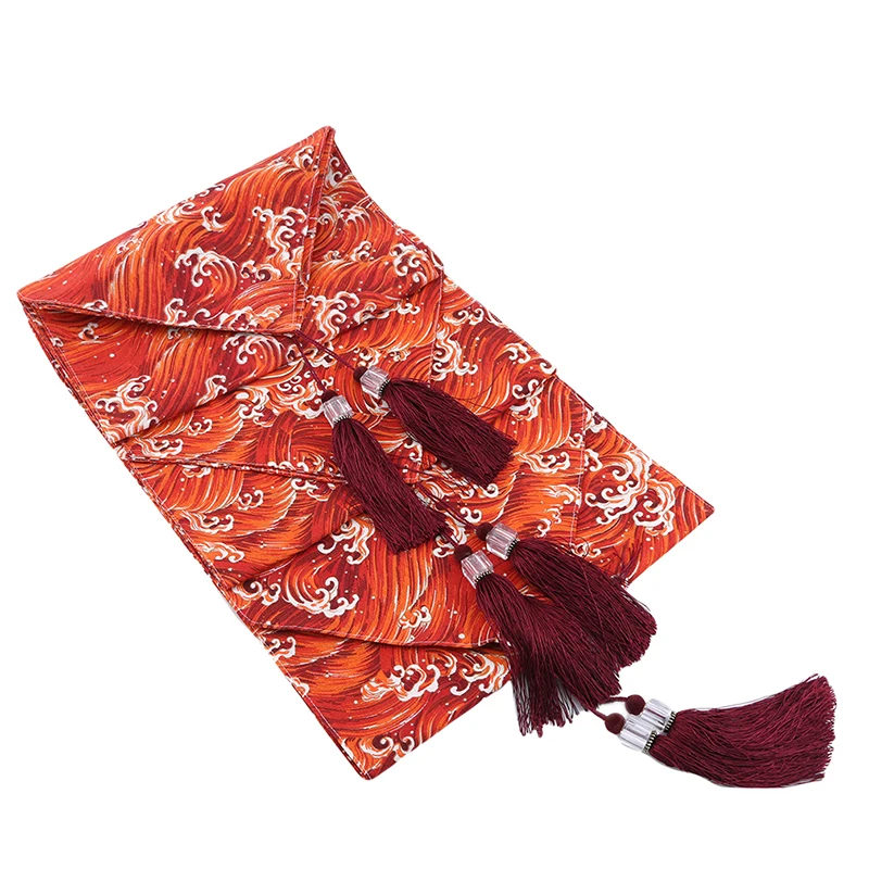Горячая Распродажа, Ретро Настольная дорожка с морскими волнами и кисточками, декоративная модная настольная дорожка, s хлопок, Настольная дорожка для домашнего текстиля