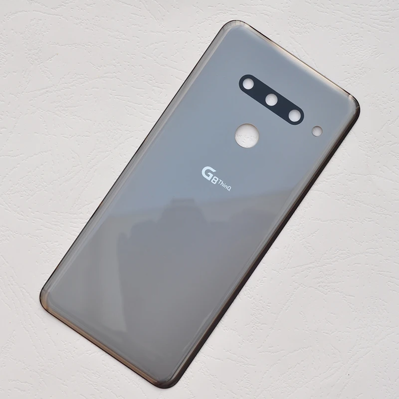 3 Camera Grey ZUCZUG Стекло Батарея крышка для LG G8 ThinQ сзади Корпус задний Чехол с Камера объектив+ логотип - Цвет: 3 Camera Grey