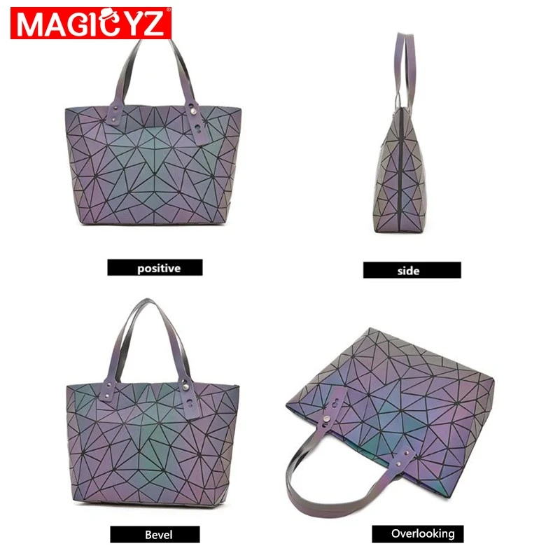 New Set Crossbody Bags For Women 2019 Fashion Luminous Handbag Lady Shopping Hand bags Holographic geometric Purses and Handbags