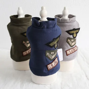 

Military Promotion Time-limited 100% Cotton Solid Badge Velvet Warm Vests for Dogs 2019 and Grey Colors Xs-xl Sizes Pet Clothes