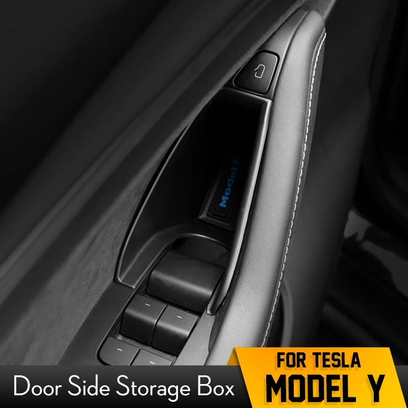 4PCS Silicone flocking Door Storage box For Tesla model 3 Y Handle interior modification Accessories | Автомобили и мотоциклы