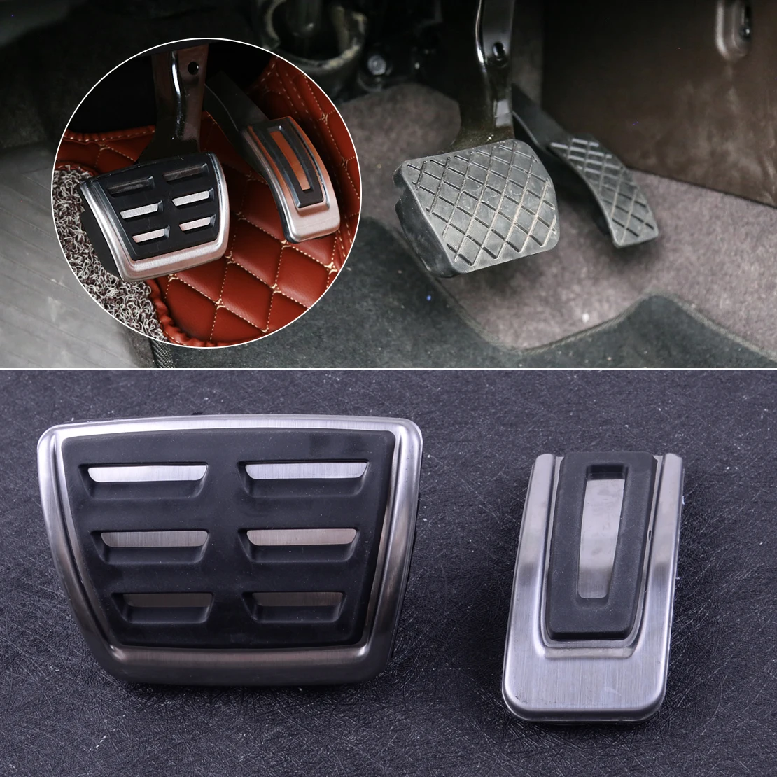 

DWCX 2pcs Brake & Gas Pedal Pad Caps Covers 5G1064205 Fit For VW Golf MK7 E-Golf Touran Tiguan MK2 2018