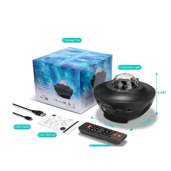 

LED Music Starry Sky Projection Light LED Bluetooth Laser Light With Remote Control USB Line LED Projection Light