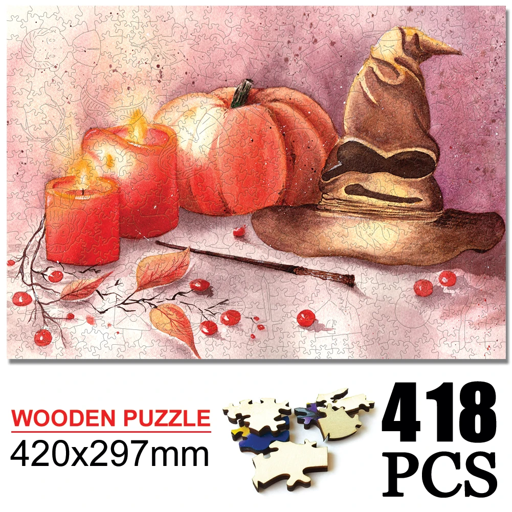 Magic Hat Adults Kids Wooden Puzzles Jigsaw Puzzle Toys Adults Art Cartoon Wooden Puzzle DIY Assembly puzzle toy dinosaur wooden jigsaw wooden puzzles for adults kids christmas gifts games toys butterfly wooden jigsaw