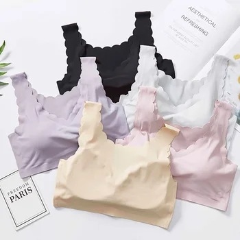 

Seamless Fitness Candy Women Underwear One-piece Gathers Shock-proof Padded Push up Bra female intimate modis bralette lingerie