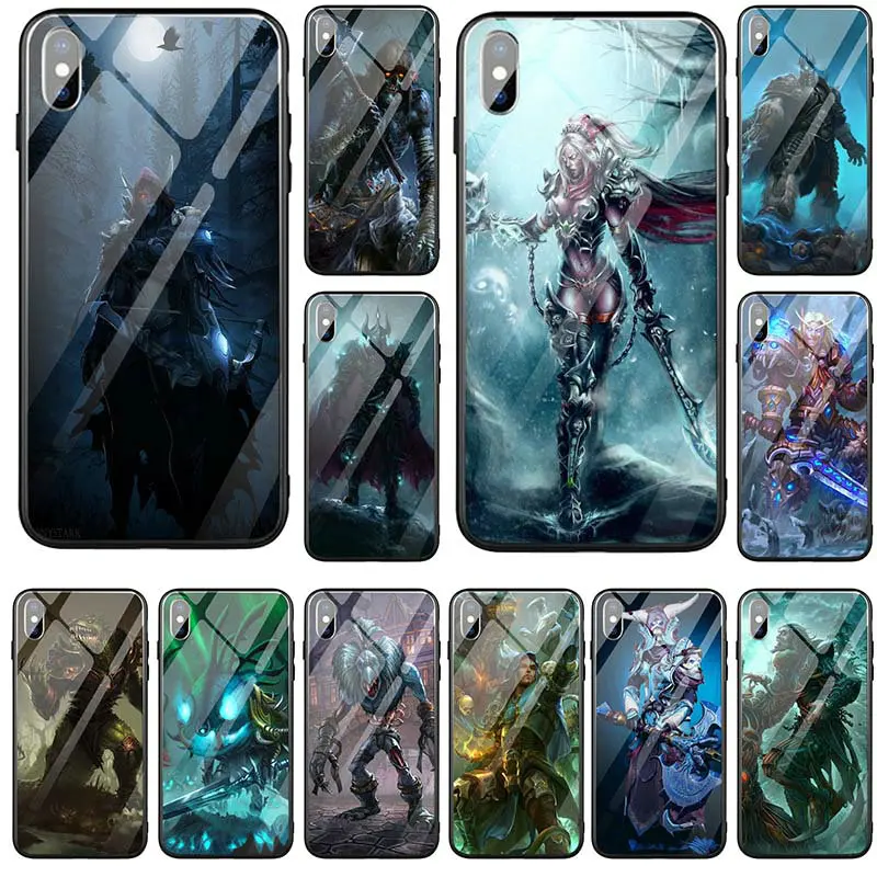 Hard Tempered Glass Mobile Phone Cases Fundas for iPhone 5 5S SE 6 6S 7 8 X XR XS Max Plus Bags Games Lich King Stormrage | Мобильные