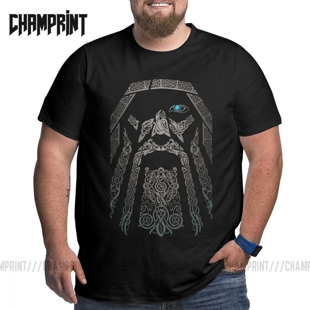 Футболка мужская с рисунком Одина-Викинга Вальгаллы хлопковая тенниска для