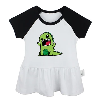 

Cute Cartoon T-Rex Dinosaur Fashion Popular SAINT Funny Cute TSM Design Newborn Baby Girls Dresses Toddler Infant Cotton Clothes