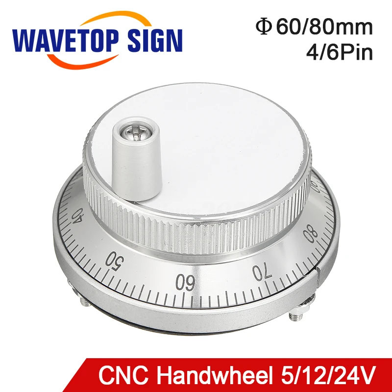 Free Shipping CNC Pulser Handwheel 5V 6Pin Pulse 100 Manual Pulse Generator Hand Wheel CNC Machine 60mm Rotary Encoder