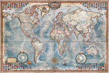 

Wooden Adult 2000 Pieces World Retro Administrative Map Puzzle Adult 1000 Pieces Children's Intelligence Gift Toys