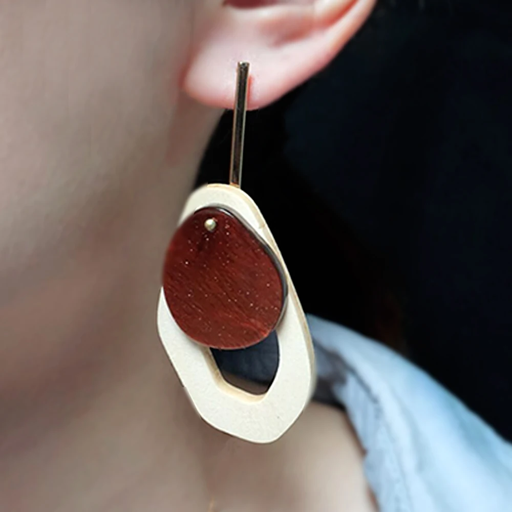 CR новые модные Висячие корейские серьги для женщин геометрические круглые