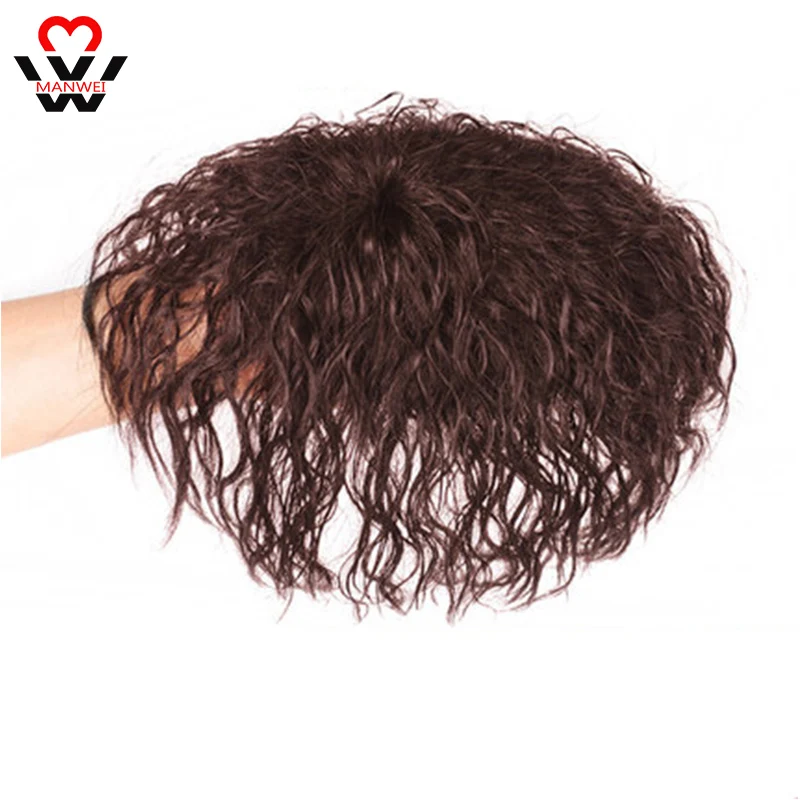 

MANWEI Women Synthetic Hair Wig Brown Black Natural Hair Topping Hair Extension Covering Hair Loss Curly Hair Fluffy Natural