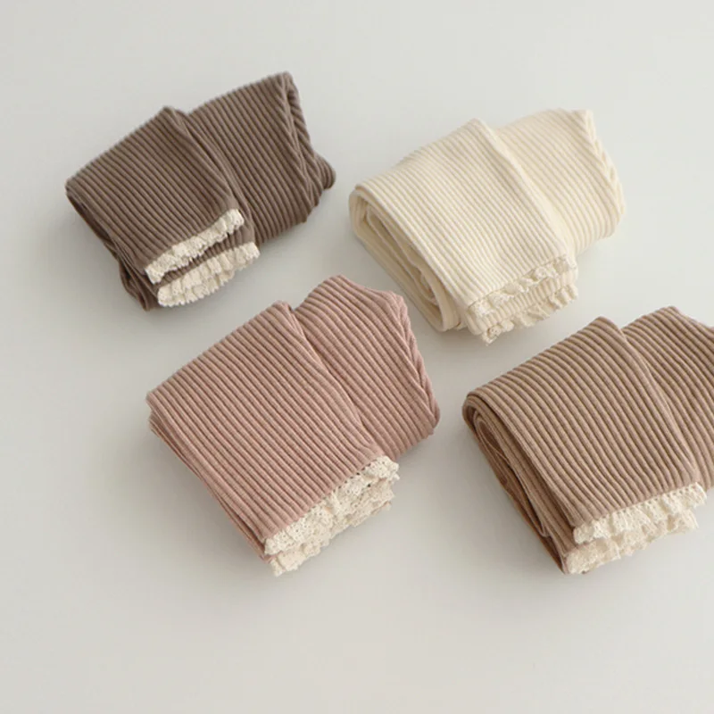 Baby Girl Ribbed Cotton Leggings 2