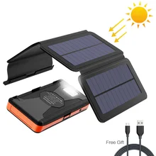Powerbank na energię słoneczną 25000mAh zewnętrzna bateria solarna ładowarka wodoodporne zdejmowane panele słoneczne z podwójnym USB i jasna latarka tanie tanio X-DRAGON CN (pochodzenie) Rohs WEEE Ogniwa fotowoltaiczne orange 18 months iPhone 6 6s 7 7plus 8 8plus iPhone X Xr Xs max 11 12 Pro Max