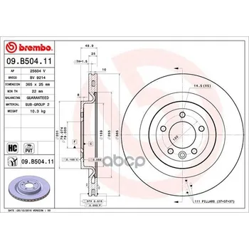 

Disc brake rear. UV coated Land Rover Range Rover IV (L405) 08/12- / Land Rover range Rove Brembo art. 09.b504.11
