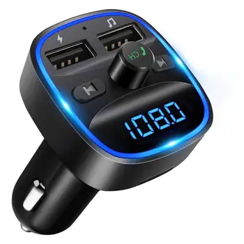 

2020 New Car Bluetooth 5.0 MP3 Player Auto FM Transmitter Hands-free Calling Dual USB Charge With LED Light Vehicle Electronics