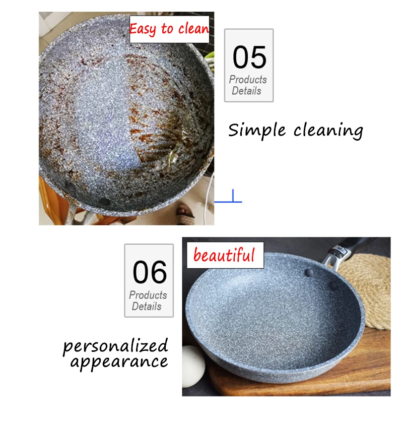 Aesthetic Pans Kitchen Vintage Handle Frying Non Stick Pans Medical Stone  Wok Cooking Japanese Jogo De