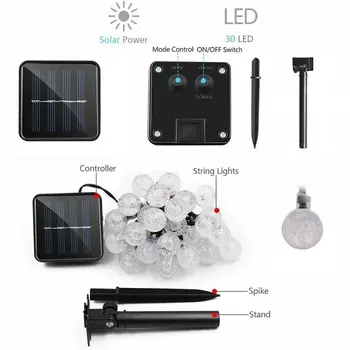 

Christmas Led Bubble Light 1 Meter Solar Light String Outdoor Garden Light Waterproof Atmosphere Light