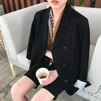 

Autumn high quality blazer and women's jacket casual solid color stylish loose blazer jacket