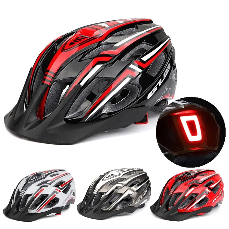 Road Bike Helmet Light USB Rechargeable Mountain MTB Bicycle Helmet LED Safety Cycling Taillight Electric Riding Hat For Adults