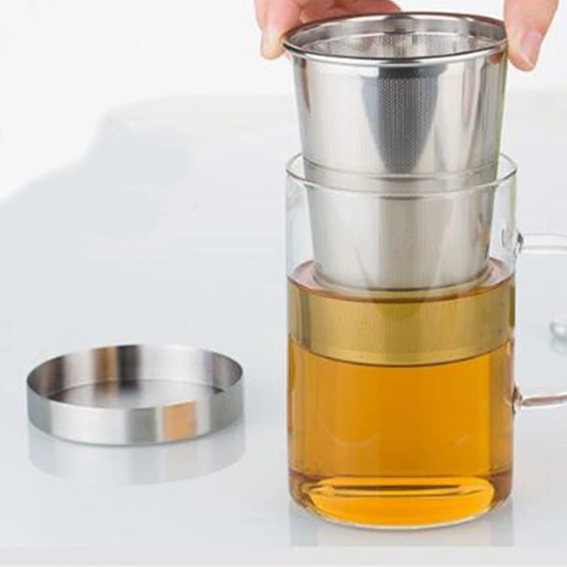 Tea Infuser 500Ml Travel Heat-Resistant Glass Mug with Stainless Steel Lid Coffee Cup Tumbler