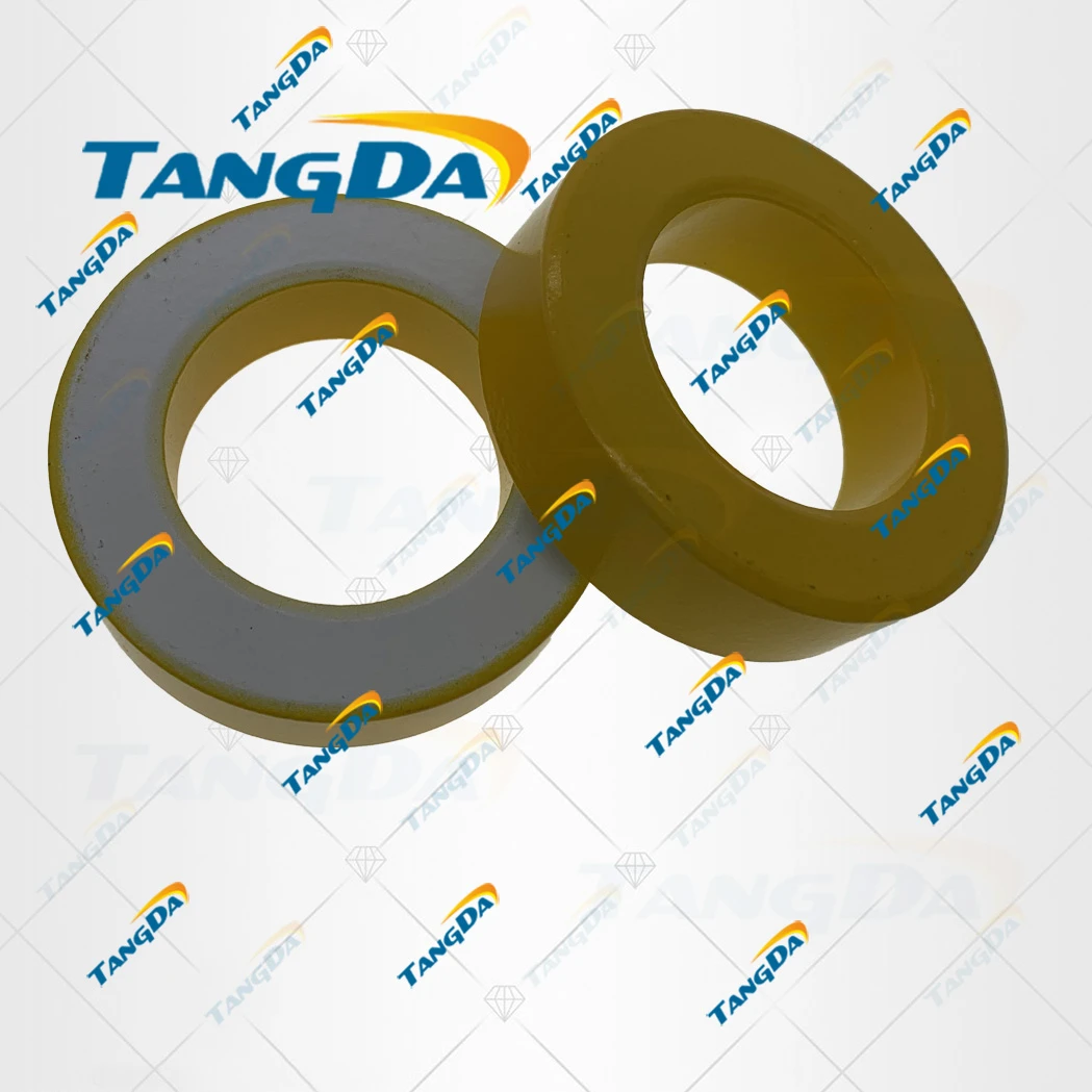 de potencia de hierro T200 26 TANGDA, T200 26 de magnetita 51x31x14,5mm, toroide de ferrita, amarillo y blanco, núcleo de potencia de hierro con revestimiento T|Inductores|