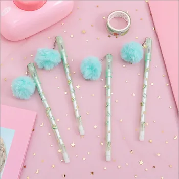 

1pcs/lot Black 0.5mm Blue Plush Pendant Avocado Pen Holder Gel Pen Stationary Wholesale Creative Students Pen