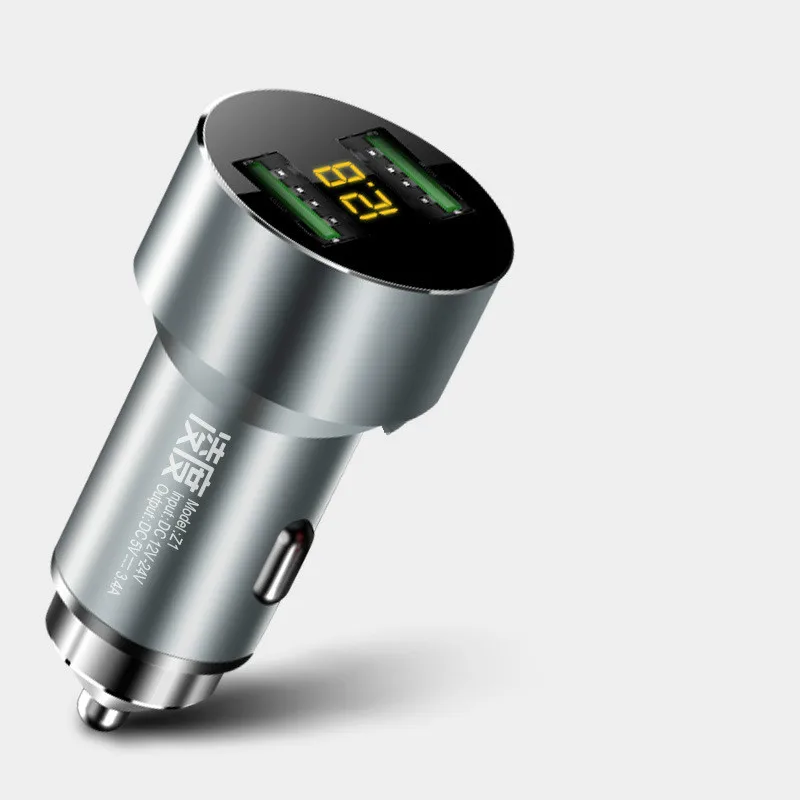 Мини USB Автомобильное зарядное устройство для мобильного телефона планшет gps 3.1A быстрое зарядное устройство автомобильное зарядное устройство двойной USB Автомобильное зарядное устройство адаптер в автомобиле - Тип штекера: Gray 3.4A