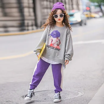 

Spring Autumn Girls Clothes Girls Sweatshirts + Pants Two Streetwear Teen Children Casual Clothing Kids Tracksuits Size 12 14 y