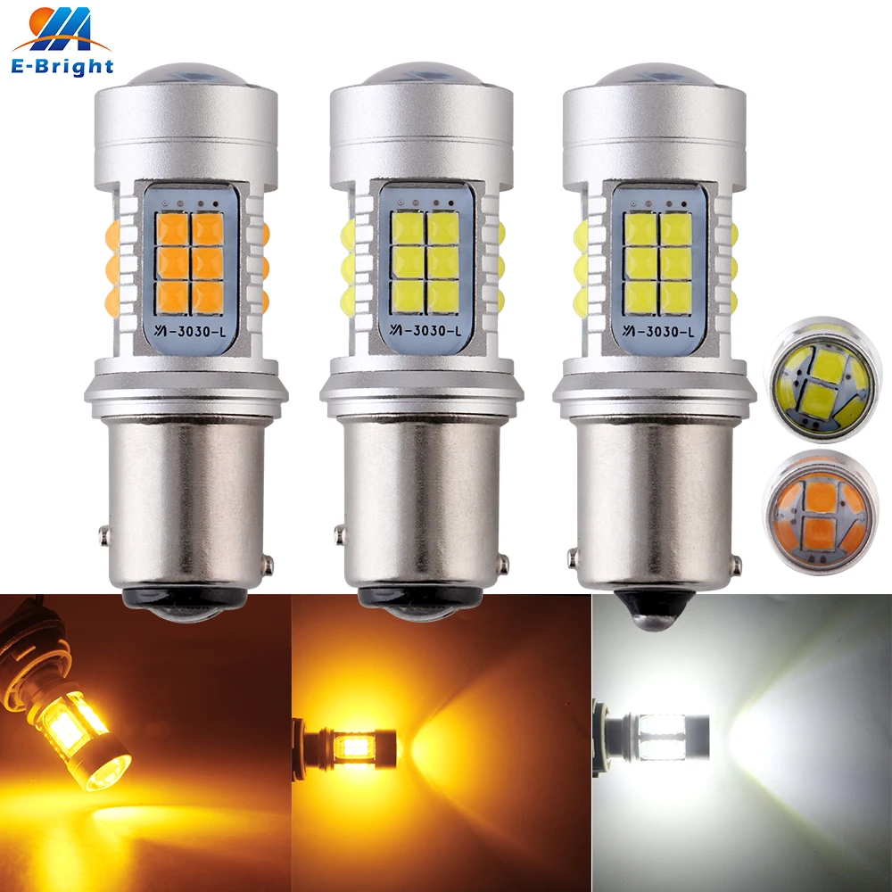 

4pcs T20 7443 9-28V 3030 30SMD BA15S BAU15S 1157 3156 3157 7440 Led Bulb For Car Turn Signal Light Daytime Light White Amber
