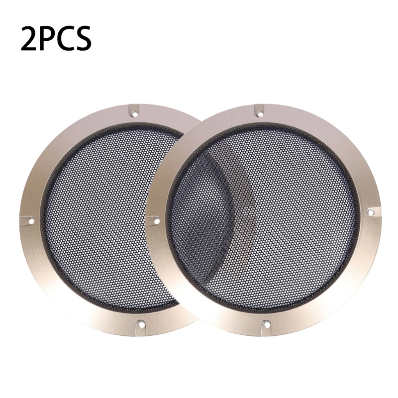 Uds 2 /3/5 /6,5/8 /10 pulgadas altavoz conversión neto cubierta decorativa círculo de Metal de malla de rejilla de oro