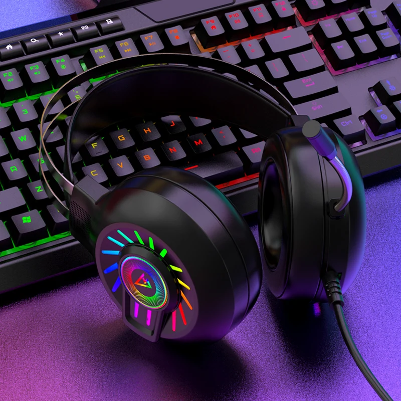 7 1 Stereo LED Gaming Headset For PS4 XBOX Gamer Headphone with Mic Noise Cancel Kid Audifonos PC Computer Over Ear Music Helmet