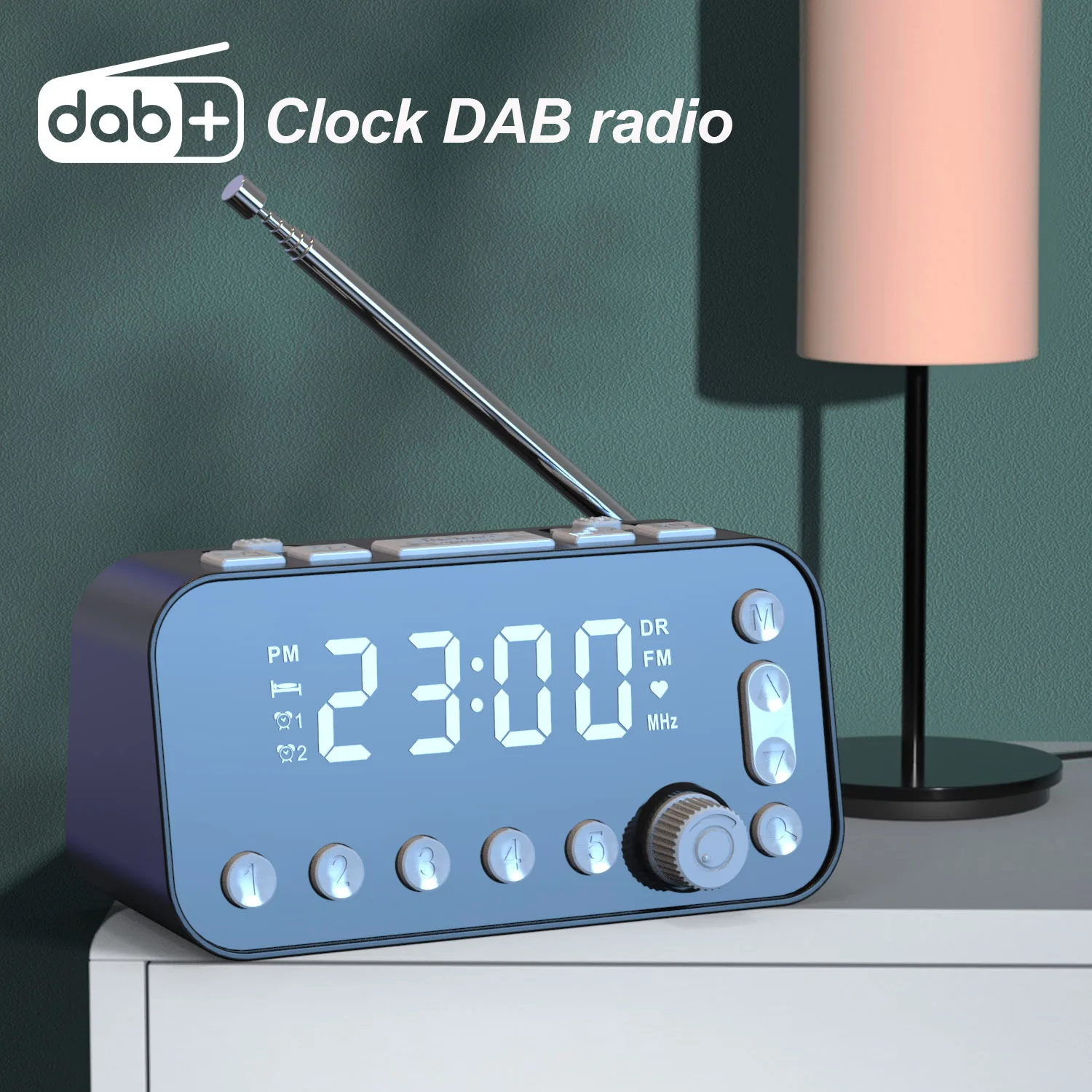 Radio Reloj Digital con Radio FM - Temperatura y Humedad - Doble