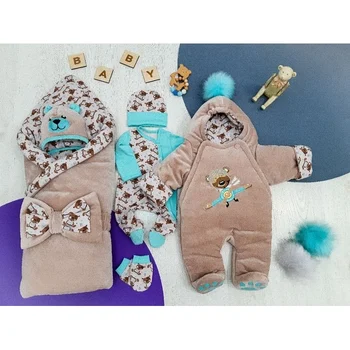 

Комплект на выписку 7-ми предметный "Медвежонок в полёте" ЗИМА Комплекты на выписку и для прогулок 0-6 мес