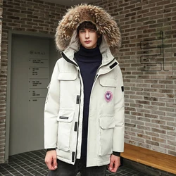 Doudoune épaisse et chaude en duvet de canard blanc pour homme, doudoune décontractée à la mode, 90% 