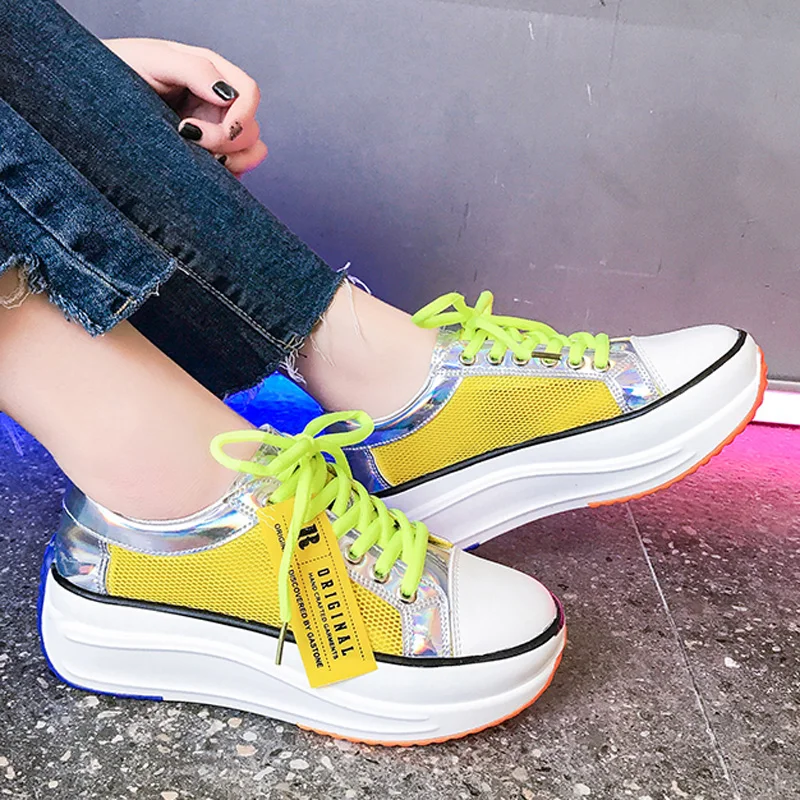 fashion women platform casual shoes mixed colors designer ladies breathable sneakers summer chunky female mesh flats for woman (26)