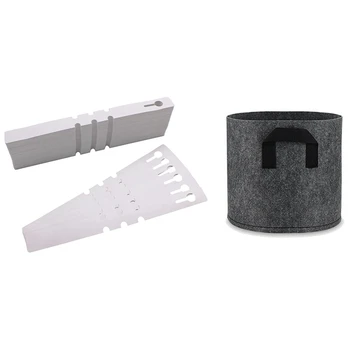 

400 Pcs Plastic Plant Labels Wrap Around Tree Tags & 5Pcs Vegetable Potato Planting Bag Garden Handle Felt Gray